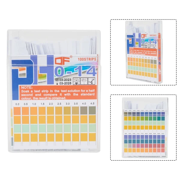 Tiras de papel de prueba Fácil medición de pH con 100 Tiras reactivas de pH de agua Gama 0 14 Confiable por profesionales - Image 5